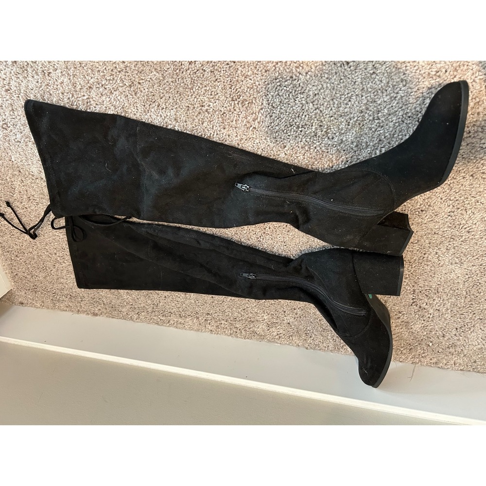 Unisa Black Faux Suede Over The Knee Heel Boots Womens Size 8 #2232 - Picture 4 of 9